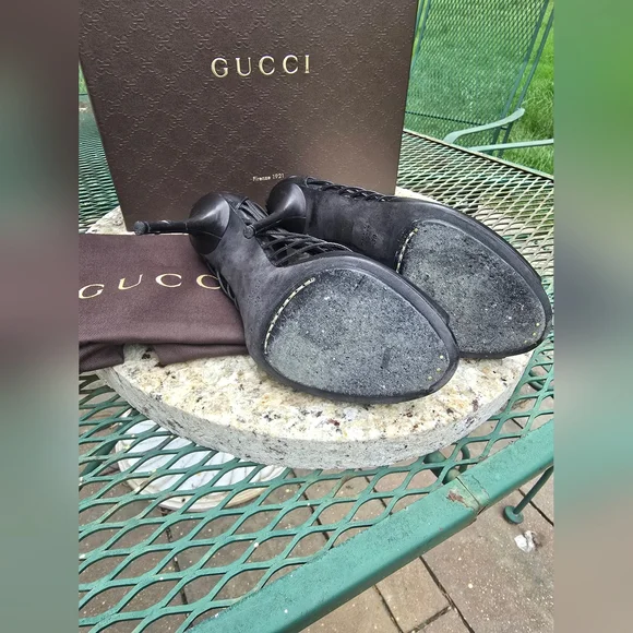 Gucci Saddle Soft Lux Peep Toe Caged Sandles 39 - Picture 6 of 6